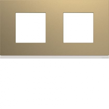 Plaque - 2 postes - Horizontale - 71 mm - Champagne - Hager Gallery WXP0412