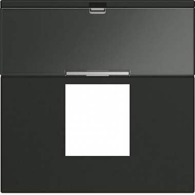 Enjoliveur - Prise RJ45 - Porte �tiquette - 2 modules - Night - Hager Gallery WXD206N