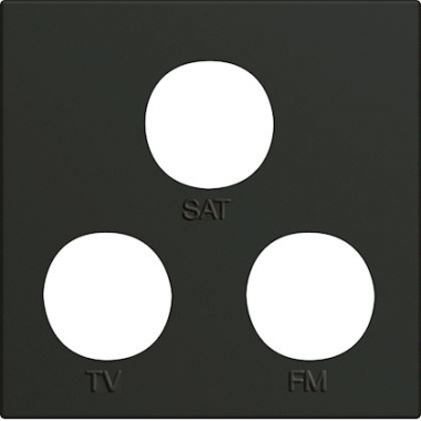 Enjoliveur - Prise TV+FM+SAT - 2 modules - Night - Hager Gallery WXD256N
