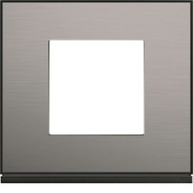 Plaque - 1 poste - Placage Steel - Hager Gallery WXP2102