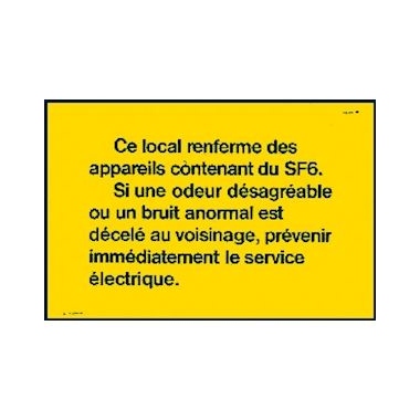Affiche - Alu - ODEURS DE GAZ SF6 - CATU AM-215
