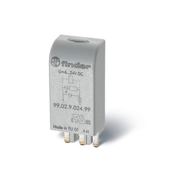 Module LED + diode - 6  24 DC - Pour socle - Finder 9902902499