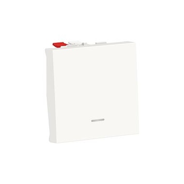 Va et vient - Lumineux / T�moin - 10A - 2 Modules - Blanc - Schneider Unica NU320318S