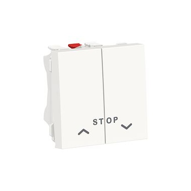 Commande volet roulant - Poussoir - Stop - 10A - 2 modules - Blanc - Schneider electric NU323718
