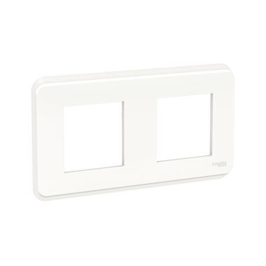Plaque de finition - Blanc - 2 Postes - Schneider Unica Pro NU400418