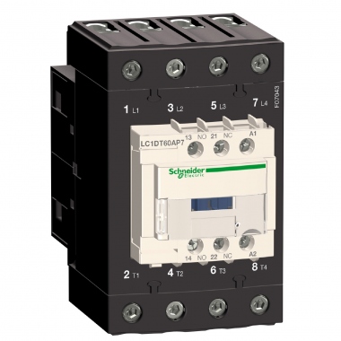 Contacteur Tesys D - 60A - 4 P�les - 1F+1O - 230V AC - Schneider electric LC1DT60AP7