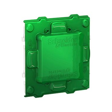 Support de fixation - 2 modules - Avec protection de chantier - Plastique - Schneider Unica NU7002PC