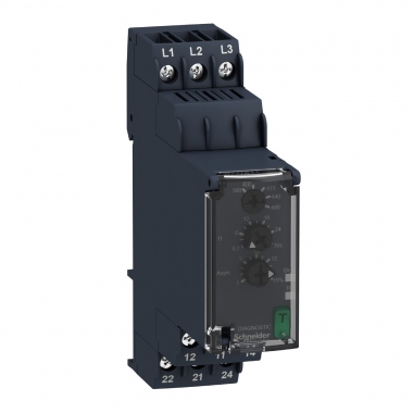 Relais contr�le de phases - 2OF - 380 � 480V AC - Schneider electric RM22TA33