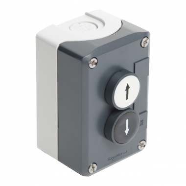 Boite � bouton - Harmony XAL - 2 Bouton poussoir - Blanc et noir - Schneider electric XALD222