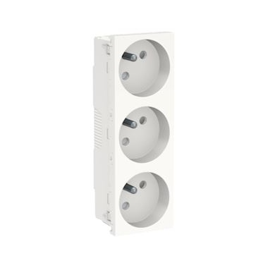 Prise de courant - 3 x 2P+T - 45D - Blanc - Schneider electric NU307918