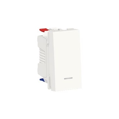 Va et vient - Lumineux / T�moin - 10A - 1 Module - Blanc - Schneider Unica NU310318S
