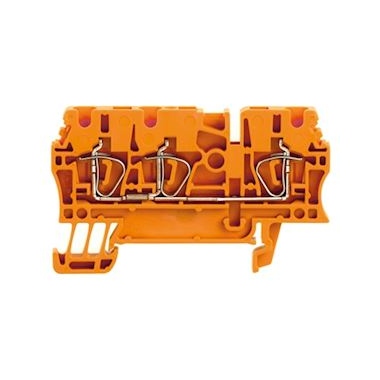 Bloc de jonction - Passage - Raccordement � ressort - 2.5 mm2 - 24 A - Orange - Weidmuller 1636790000