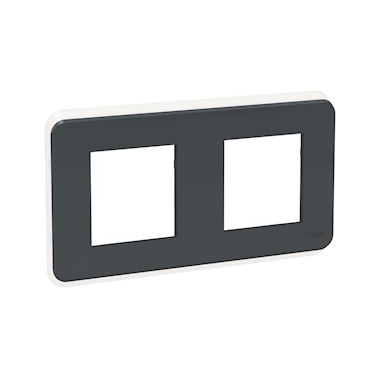 Plaque de finition - Anthracite - 2 Postes - Schneider Unica Pro NU400454