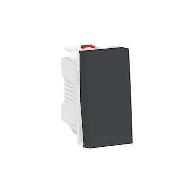 Bouton poussoir - 1 Module - NO - 10A - Bornes auto - Anthracite - Schneider Unica NU310654