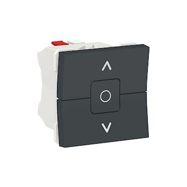 Commande volet roulant - Interrupteur 3 touches - 6A - 2 modules - Anthracite - Schneider electric NU320854
