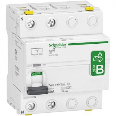 Interrupteur diff�rentiel - iID - 1P+N - 40A - 30 mA - Type B - EV - Schneider Electric A9Z51240
