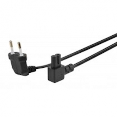 Cordon alimentation - 2 P�les 90 Degr�s vers IEC c7 90 Degr�s - 3 M�tres - Erard 728552