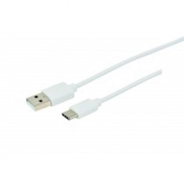 Cordon - Type C M�le vers USB M�le - 3A - 1 m�tre - Blanc - Erard 722442