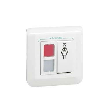 Bloc porte - Appel infirmi�re - 1 Bouton poussoir + 2 voyants - Legrand Mosaic 078204L