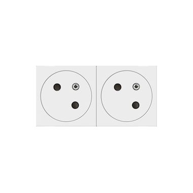 Prise de courant - 2 x 2P+T - Blanc - Surface - Legrand 077142L