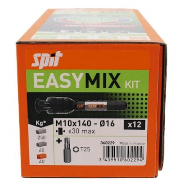 Cheville m�cano-chimique - Spit Easy-Mix - 10 x 140 mm - Boite de 12 - Spit 060229