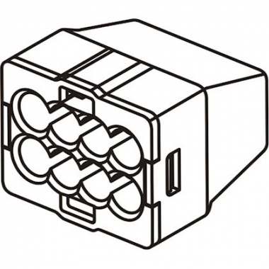 Borne de connexion - Automatique - 4 entr�es - 0.5 � 2.5 mm� - Jaune - Boite de 500 - Bizline 103424