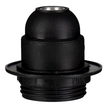 Douille en thermoplastique - Culot E27 - Semi-filet�e - Avec bague - Noir - BAILEY 141120