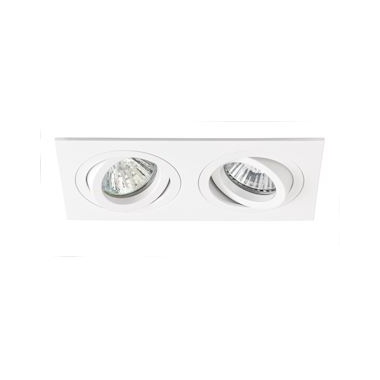 Spot encastrable - Carr� - Orientable - Europole BE BEST ALU16 - GU10 x 2 - Blanc - Europole 26212