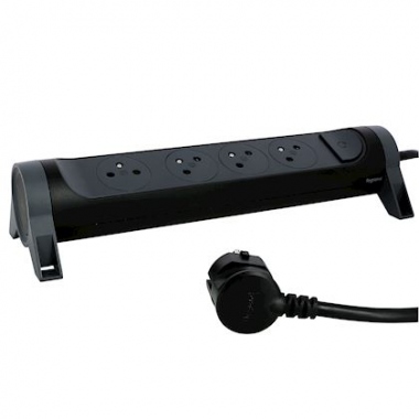 Bloc multiprise - 4 x 2P+T - Rotatif - 3 M�tres - Noir - Legrand 049460