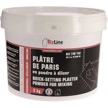 Pl�tre de Paris - A prise rapide poudre - En seau de 5 Kg - Bizline 740142