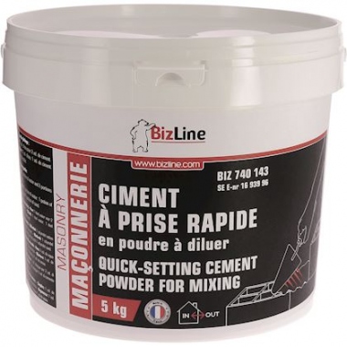 Ciment � prise rapide - En seau de 5 Kg - Bizline 740143