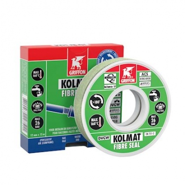 Bande �tanch�it� pour raccords filet�s - Griffon Kolmat Fibre Seal - 12 mm x 15 m�tres - Griffon 6300531