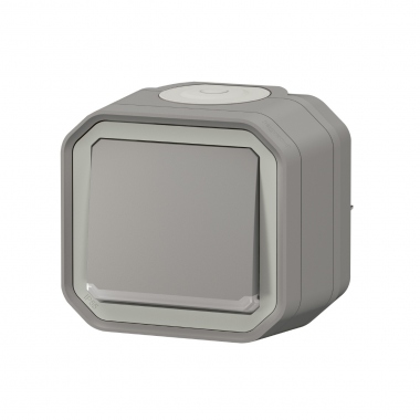 Bouton poussoir - NO - Lumineux - Gris - Saillie - Legrand Plexo 069722L