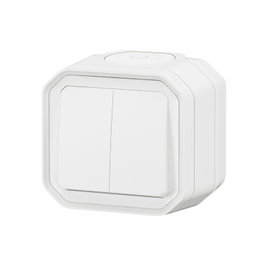 Commande double - 10A - Blanc - Saillie - Legrand plexo 069755L