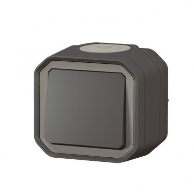 Bouton poussoir - NO - Anthracite - Saillie - Legrand Plexo 069790L