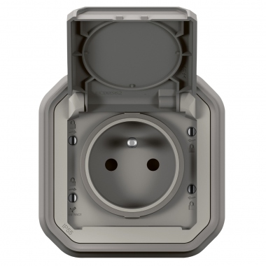 Prise de courant - 2P+T - Gris - Encastr� - Legrand Plexo 069831L