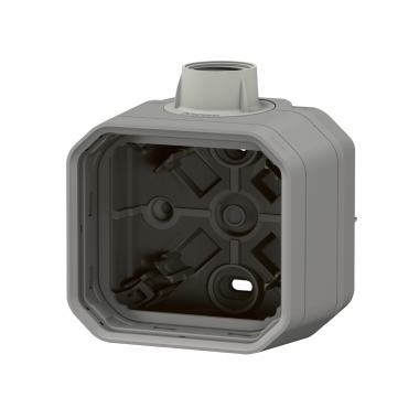 Boitier saillie - 1 poste - Avec 1 Entr�e ISO20 - Gris - Legrand Plexo 069656L