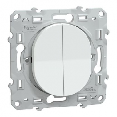 Bouton poussoir - Double - Blanc - Schneider Electric S320216