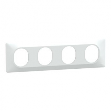 Plaque de finition - 4 Postes - Horizontale - 71 mm - Blanc - Schneider Electric S320708