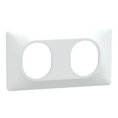 Plaque de finition - 2 Postes - Horizontale - 71 mm - Blanc - Schneider Electric S320704