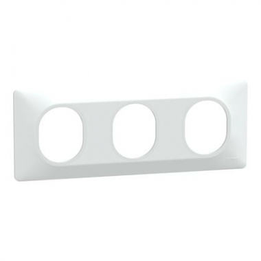 Plaque de finition - 3 Postes - Horizontale - 71 mm - Blanc - Schneider Electric S320706
