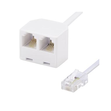 Adaptateur - 2 x RJ11 Femelle / RJ45 M�le - 10 Cm - Erard 3788