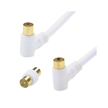 Cable TV - 9.52 mm - 90 Degr�s - M�le / Femelle - Privil�ge - 0.80 M�tres + Adaptateur - Erard 4498
