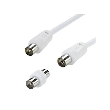 Cable TV - 9.52 mm - 3C2V - M / F - 2 M�tres + Adaptateur - Erard 4510