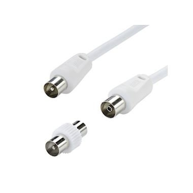 Cable TV - 9.52 mm - 3C2V - M / F - 2 Mtres + Adaptateur - Erard 4510