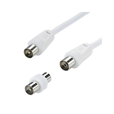 Cable TV - 9.52 mm - 3C2V - M / F - 1 M�tres + Adaptateur - Erard 4628
