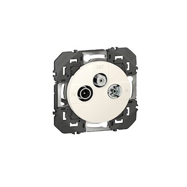 Prise TV - R - SAT - �toile - Blind�e - Blanc - Legrand Dooxie 600353