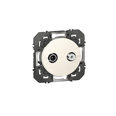 Prise TV - SAT �toile - Blind�e - Blanc - Legrand Dooxie 600356