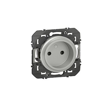 Prise de courant - 2 P�les - Alu - Legrand Dooxie 600434