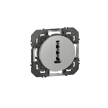 Prise T�l�phone en T - Alu - Legrand Dooxie 600468